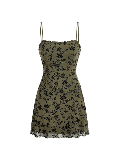Elegant Sexy Floral Slim Strap Dress - Enfance-Heureuse