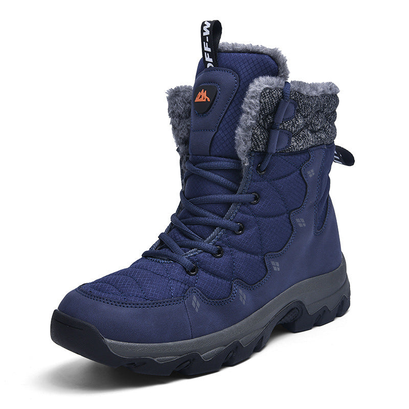 Men's Thick-soled Daily Outdoor Fleece-lined High-top Boots - Enfance-Heureuse