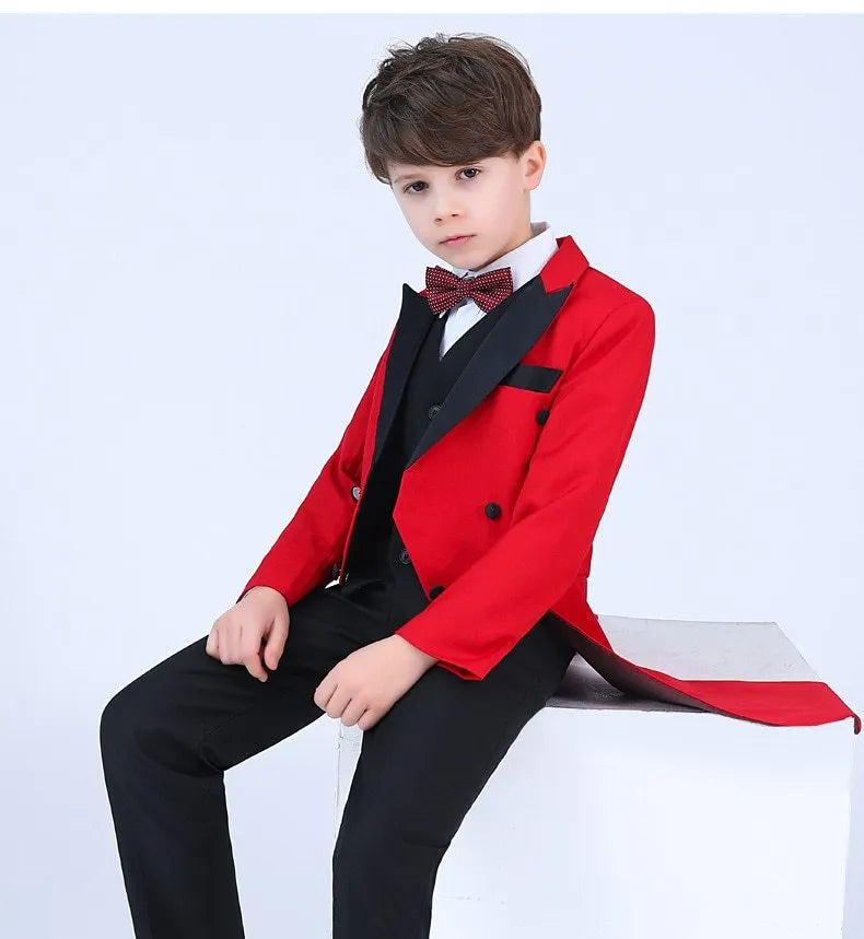 Children's Tuxedo Men's Dress Suit Performance Costume - Enfance-Heureuse