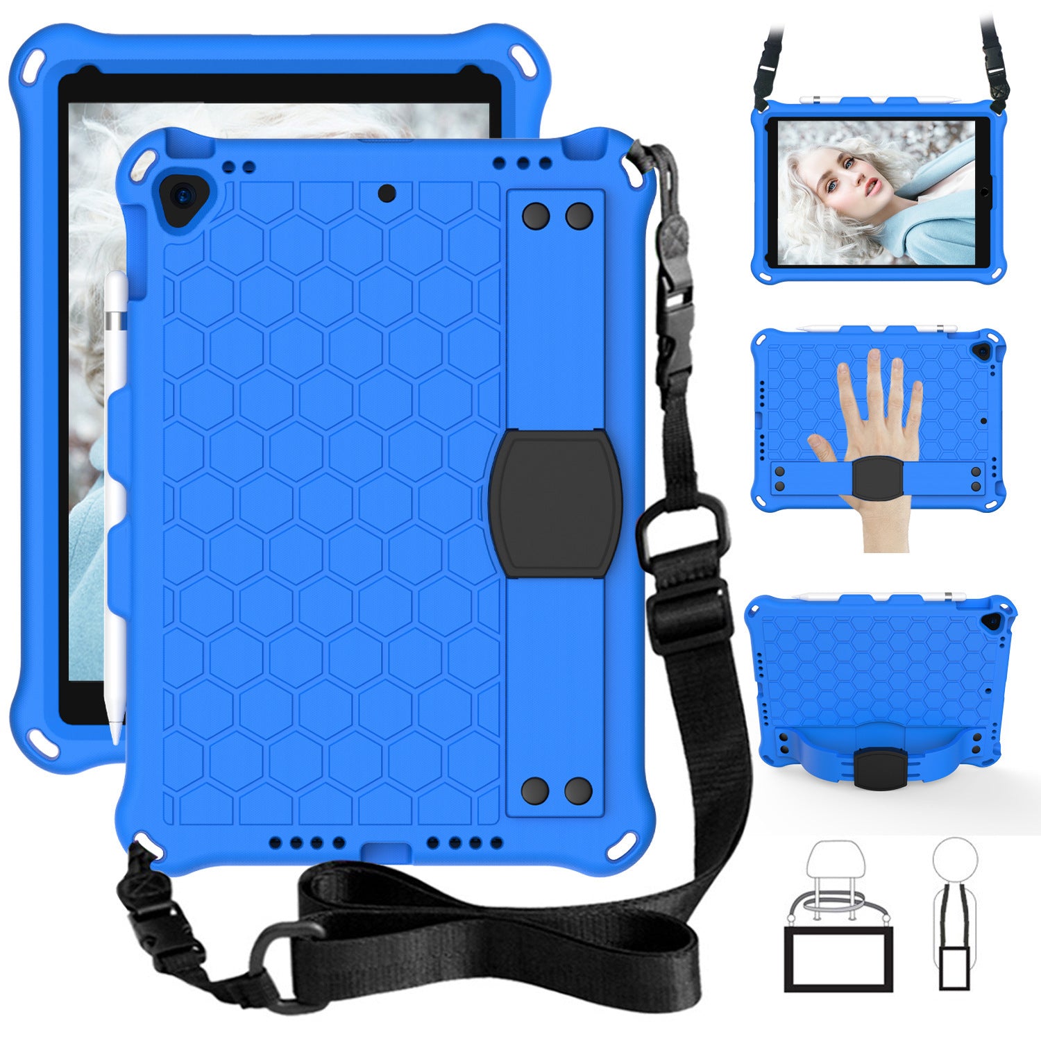 Compatible with Apple, New iPad 10.2 Honeycomb EVA Cover - Enfance-Heureuse