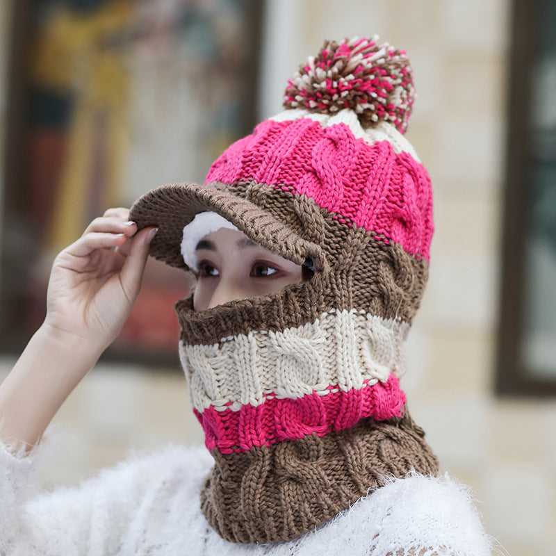 Orejeras de gorro de lana gruesa de felpa para mujer