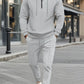 Men's Full Size Waffle-Knit Half Zipper Hoodie and Pants Set Plus Size - Enfance-Heureuse