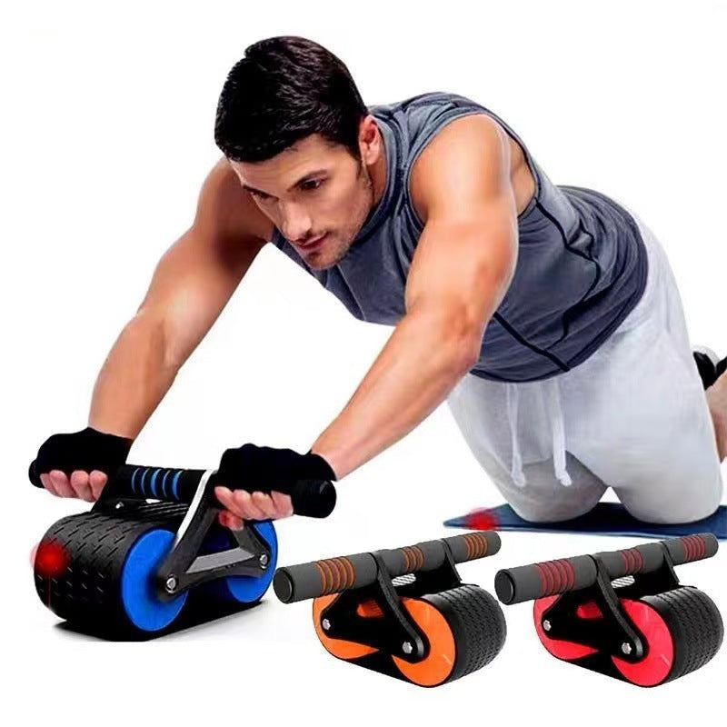Ejercitador abdominal de doble rueda para mujeres y hombres, con rebote automático, rodillo para abdominales, entrenador de cintura, gimnasio, deportes, dispositivos de ejercicio en casa.