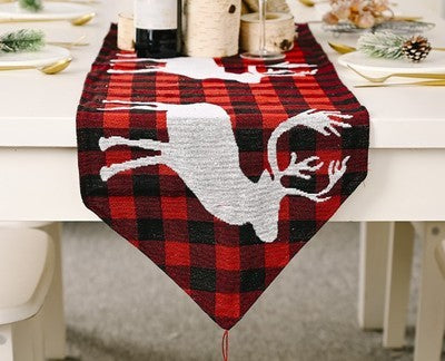 Bandera de mesa de tela tejida para decoraciones navideñas