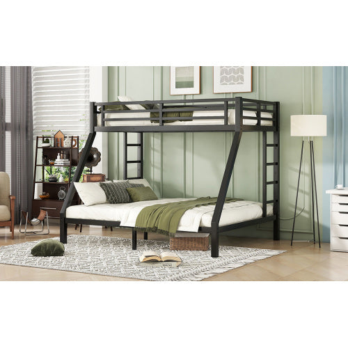 Metal Twin XL Over Queen Bunk Bed For Teens And Adults,Space-Saving Noise Reduced No Box Spring Needed - Enfance-Heureuse