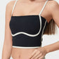 Millennia Contrast Trim Square Neck Active Cami with Detachable Chest Pads - Enfance-Heureuse