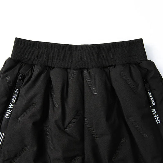 Boys 'fleece And Thickened Cold Proof Warm Bunched Feet Pants - Enfance-Heureuse