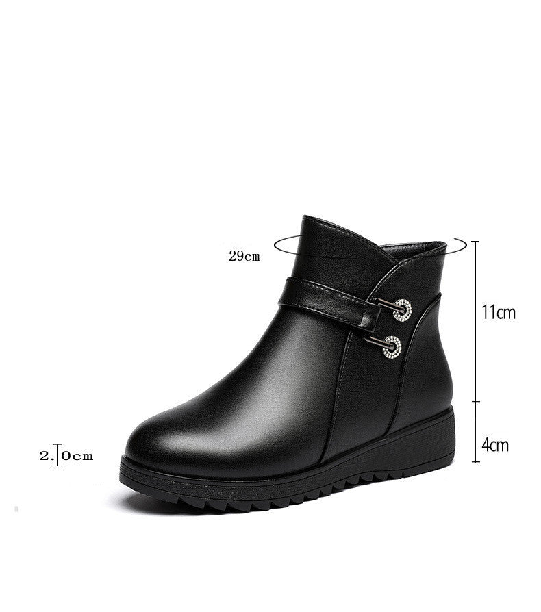 Soft-soled Non-slip Flat-bottomed Plus Velvet Women's Shoes - Enfance-Heureuse