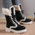 Winter Lace-up Snow Boots For Women Mid-tube Fleece Shoes Warm Chunky Heels Plush Boot - Enfance-Heureuse