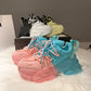 Women's Colorful Sequin Platform Shoes Lace-Up Sneakers - Enfance-Heureuse
