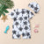 Boys' Cotton One-piece Swimsuit Cartoon Coconut Tree Printed Tape Hat - Enfance-Heureuse