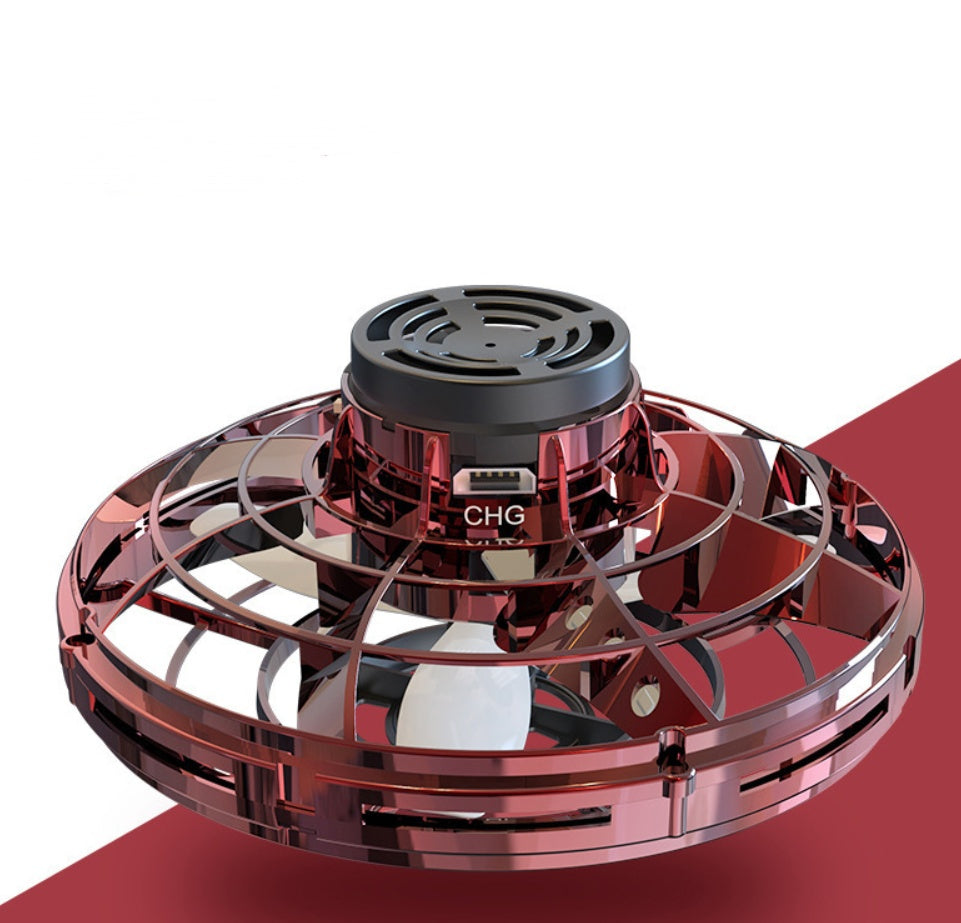 Mini Fingertip Gyro Interactive Decompression Toy Drone LED UFO Type Flying Helicopter Spinner Toy Kids - Enfance-Heureuse