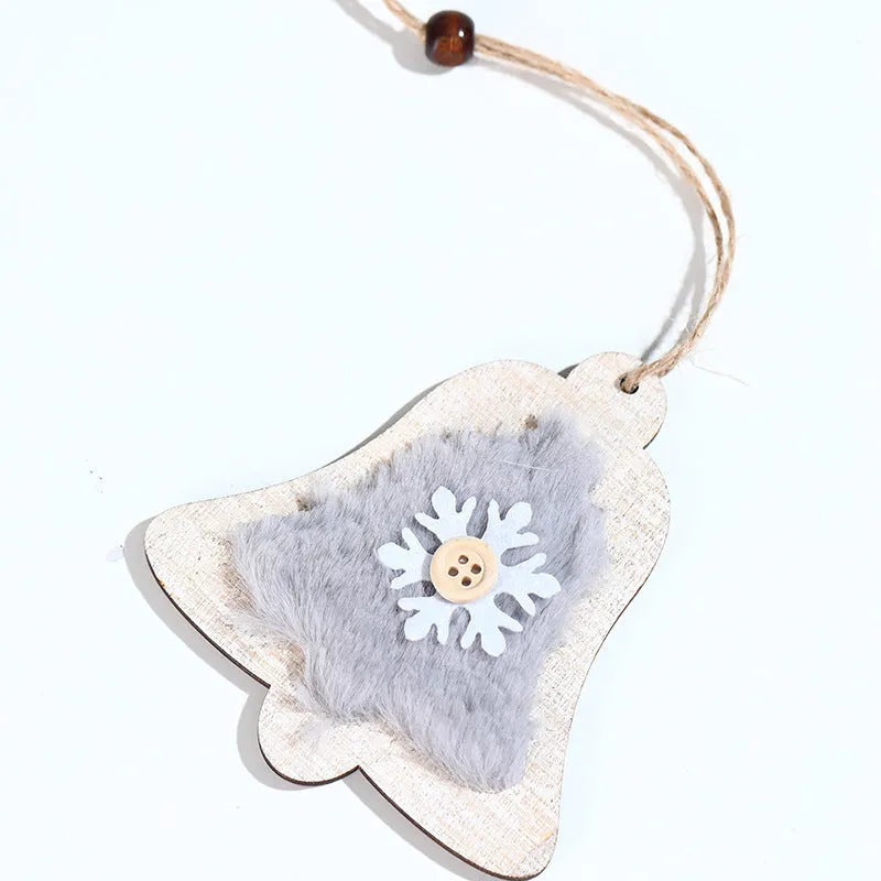 Christmas Tree Wooden Plush Decoration Pendant - Enfance-Heureuse
