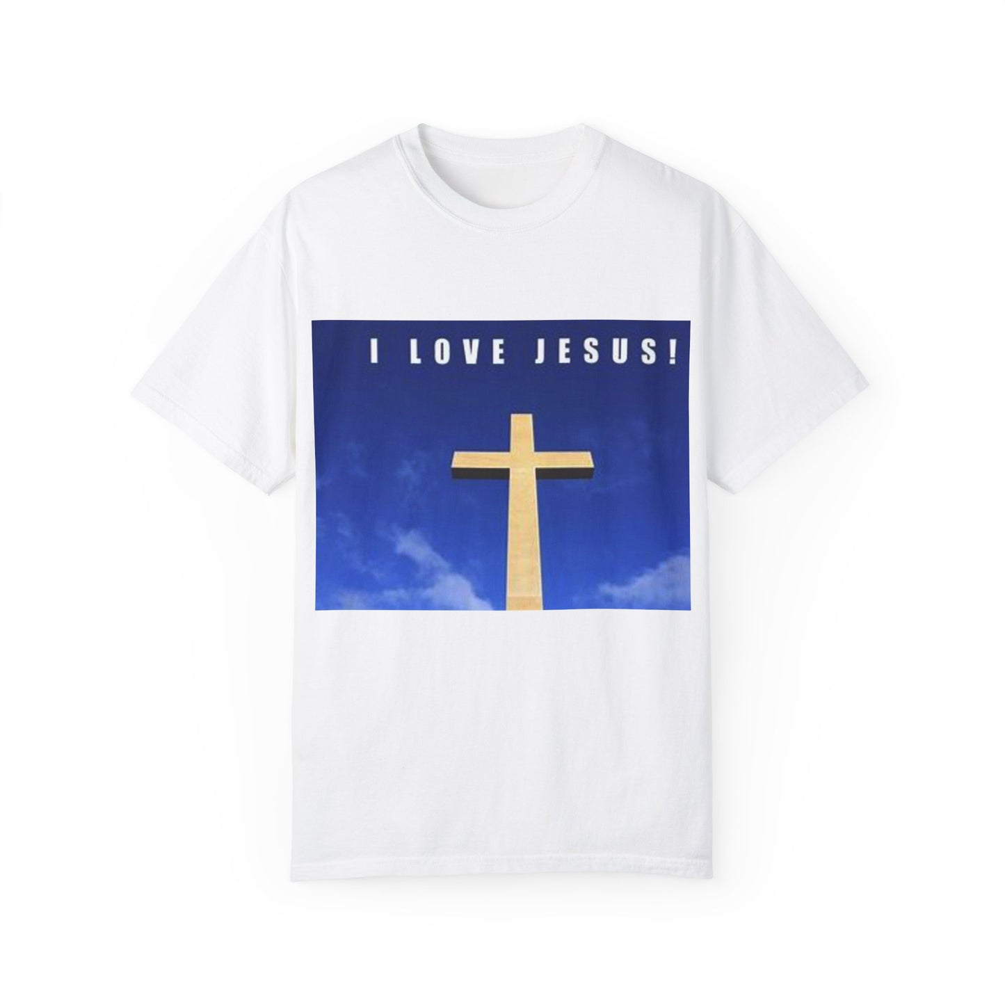 I Love Jesus Unisex Garment-Dyed T-Shirt - Faith-Based Casual Wear - Enfance-Heureuse