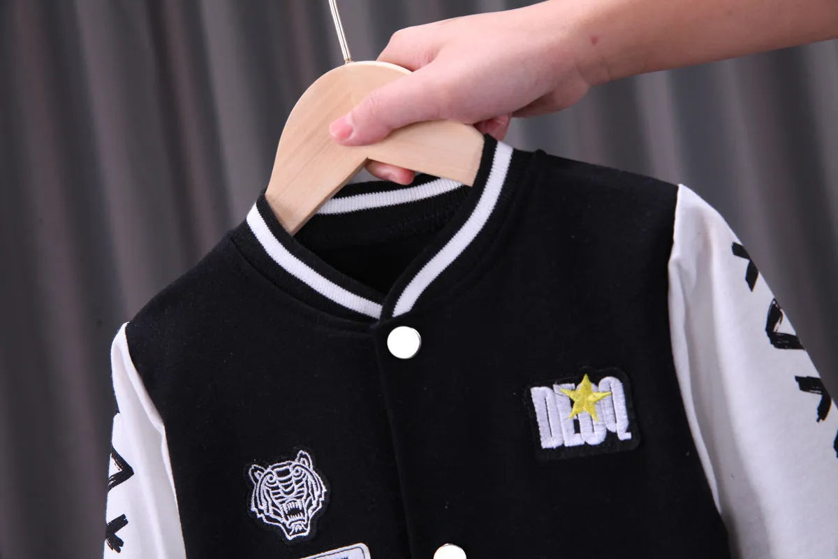 Boys Baseball Jacket Korean Two-piece Set - Enfance-Heureuse