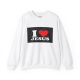 I Love Jesus Crewneck Sweatshirt - Unisex Heavy Blend - Enfance-Heureuse