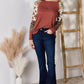 Hailey & Co Full Size Leopard Waffle-Knit Blouse - Enfance-Heureuse