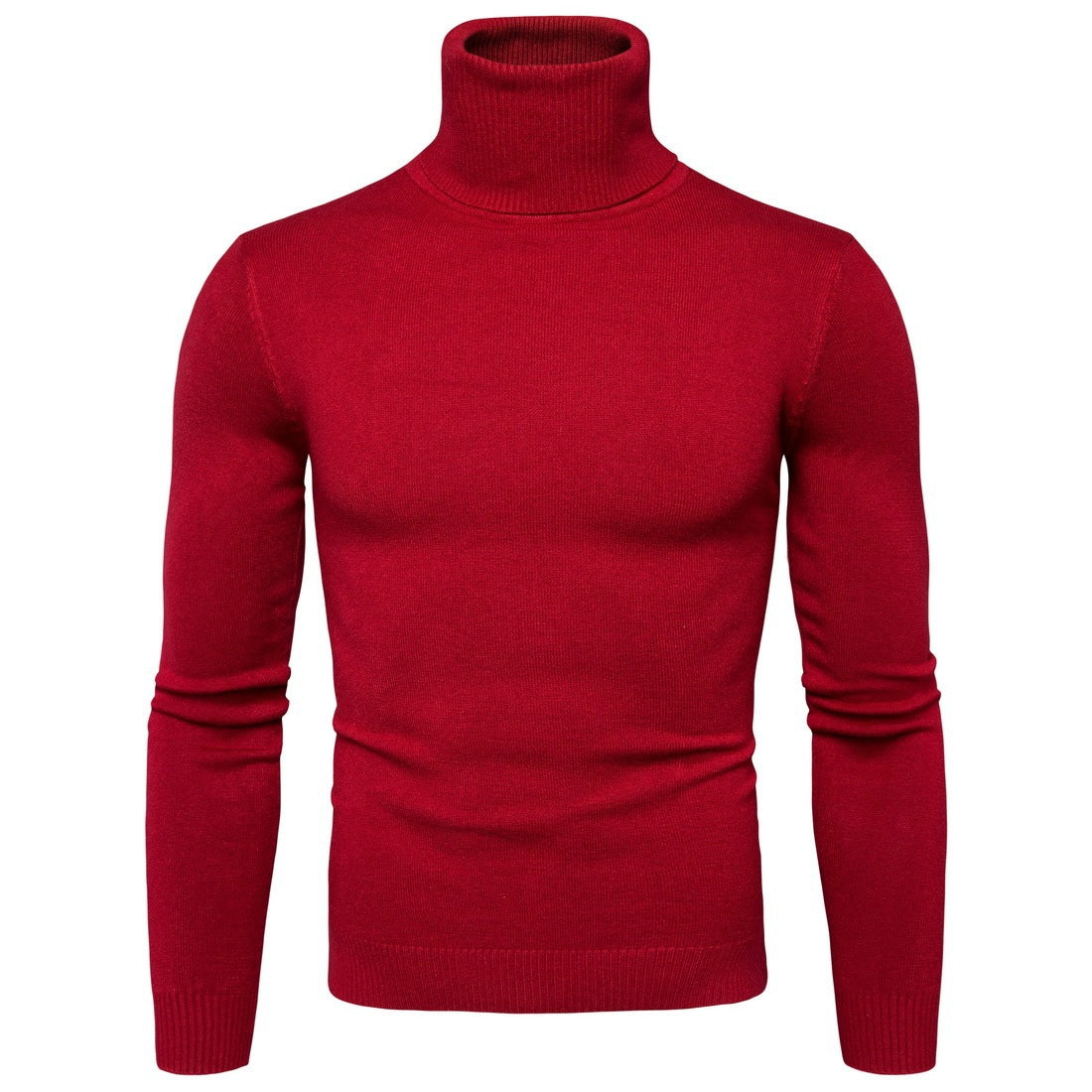 Winter Warm Basic Thermal Turtleneck Sweater Mens Solid Color Slim Fit Clothes Pullover Top - Enfance-Heureuse