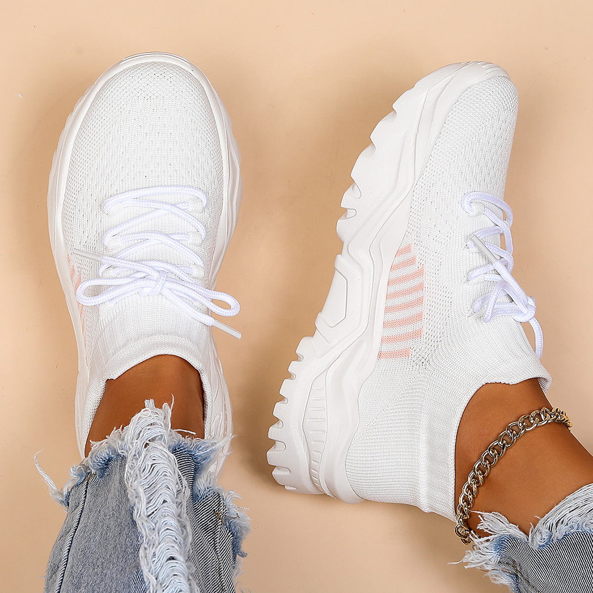 Plus Size Sports Breathable Flyknit Socks Shoes - Enfance-Heureuse