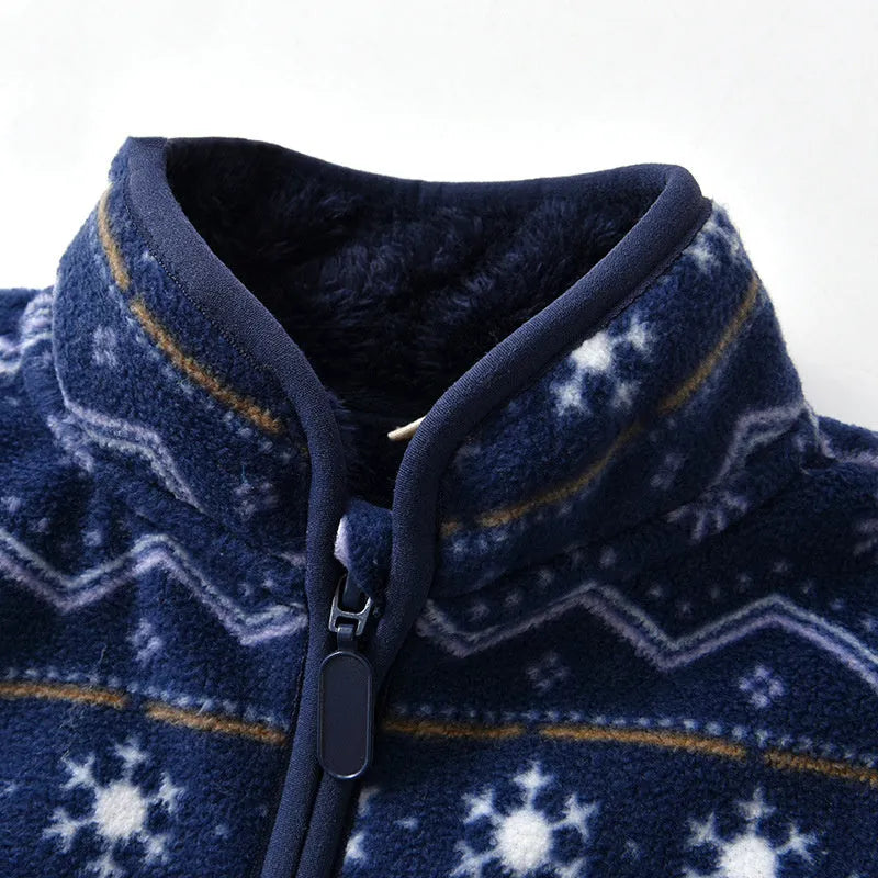 Children's Printed Polar Fleece Cartoon Jacket Plus Velvet - Enfance-Heureuse