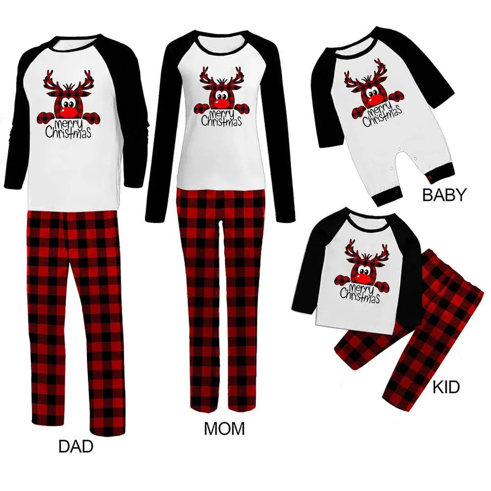 Family Christmas Pajamas Matching Sets Christmas Sleepwear Parent-Child Pjs Outfit For Christmas Holiday Xmas Party - Enfance-Heureuse