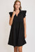 Umgee Full Size Johnny Collar Ruffle Cap Sleeve Tiered Dress Plus Size - Enfance-Heureuse