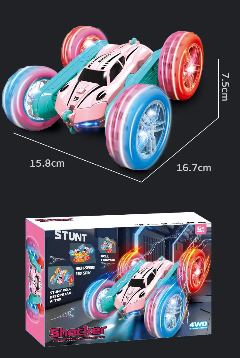 Remote Control Stunt Car Light Wheel Swing Arm Double-sided Rolling Car Toy - Enfance-Heureuse