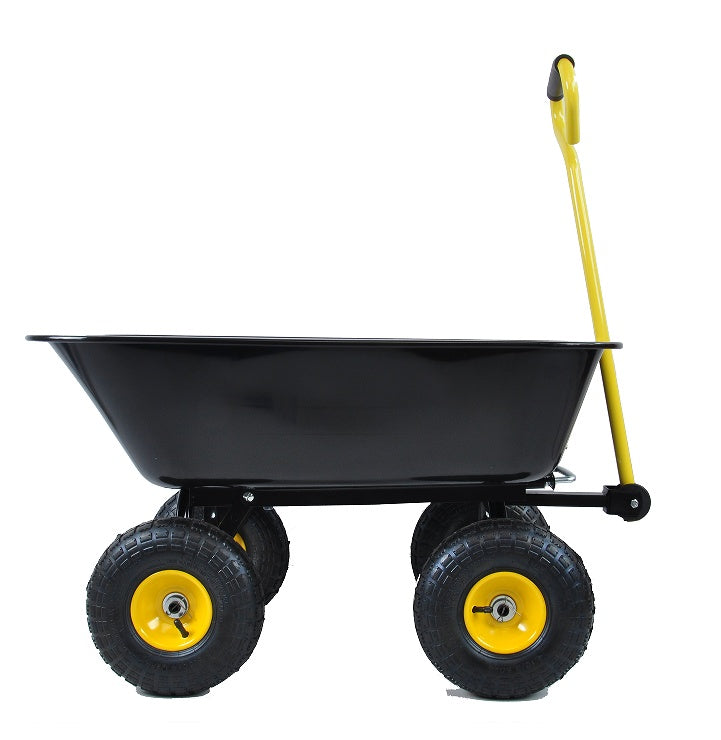 Folding Car Steel Frame Dump Truck 10 Inch Inflatable Tires Black - Enfance-Heureuse