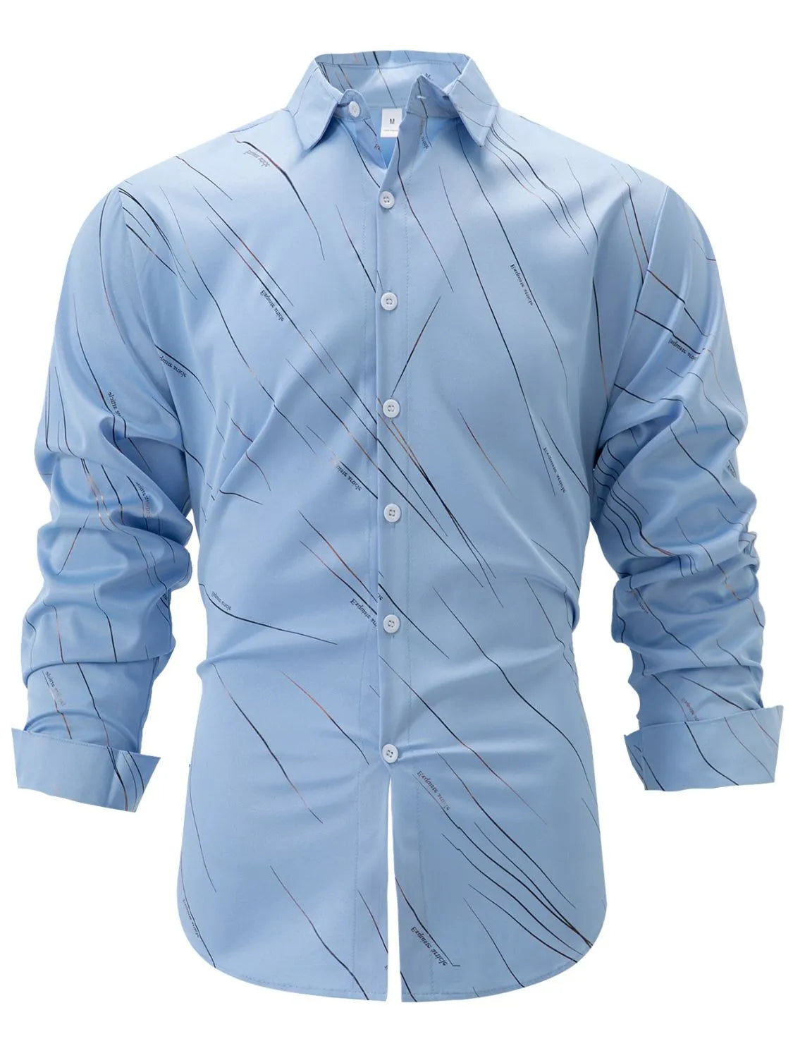 Men's Full Size Button Up Long Sleeve Shirt Plus Size - Enfance-Heureuse