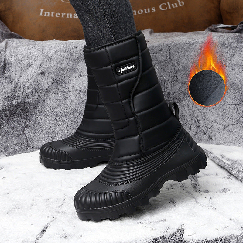 Snow Boots Outdoor Long Tube Fleece Lined Padded Warm Keeping - Enfance-Heureuse