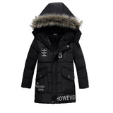 Boys Large Fur Collar Padded Warm Cotton Jacket - Enfance-Heureuse