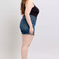 Judy Blue Tummy Control Fray Hem & Shield Back Pockets Denim Shorts