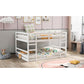 Full Over Full Bunk Bed With Ladder, White - Enfance-Heureuse