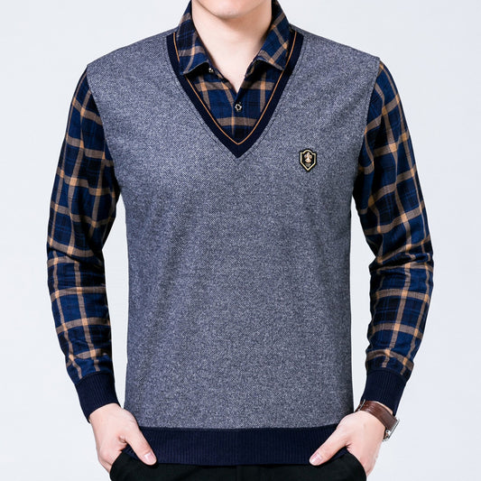 Long-sleeved T-shirt Men's Middle-aged And Elderly Clothes - Enfance-Heureuse