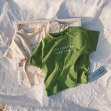 Boys and girls foreign solid color wild basic T-shirt - Enfance-Heureuse