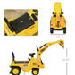 3-in-1 Ride On Excavator Digger Scooter & Pulling Cart, Construction Pretend Play Toy For Kids - Enfance-Heureuse