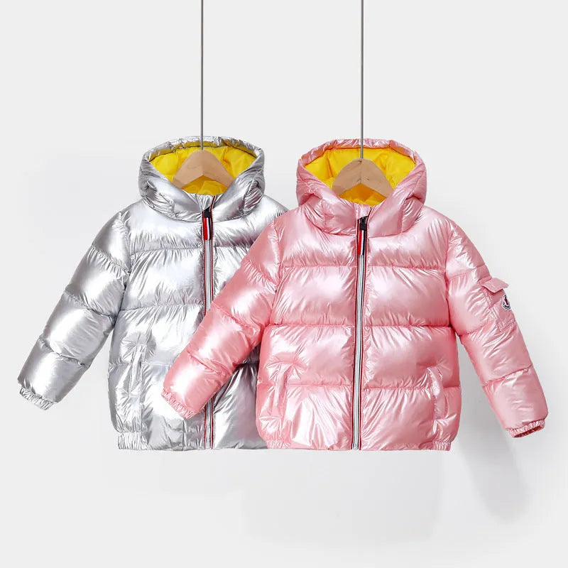 Children's shiny down jacket winter down jacket - Enfance-Heureuse