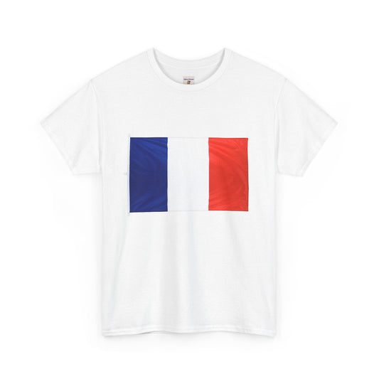T-shirt unisexe en coton épais avec drapeau français - Tenue décontractée