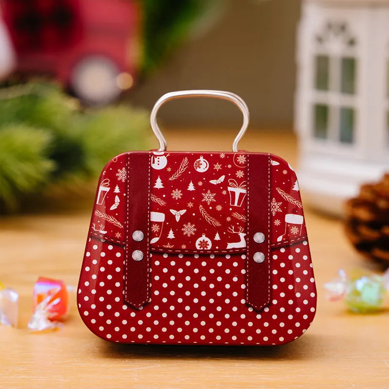 Christmas Decoration Supplies Tinplate Handbag Candy Box - Enfance-Heureuse