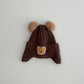 Baby Wool Cute Bear Earmuffs Hat - Enfance-Heureuse