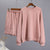 Women's Fashion Casual Solid Color Round Neck Long Sleeve Sweater Shorts Set - Enfance-Heureuse