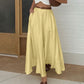 Polyester Satin Draping Yellow Skirt - Enfance-Heureuse