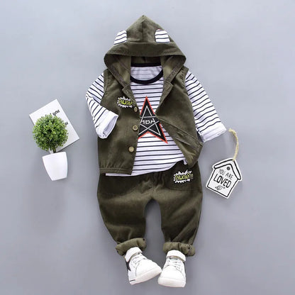 Autumn Children's Three-Piece Suit - Enfance-Heureuse