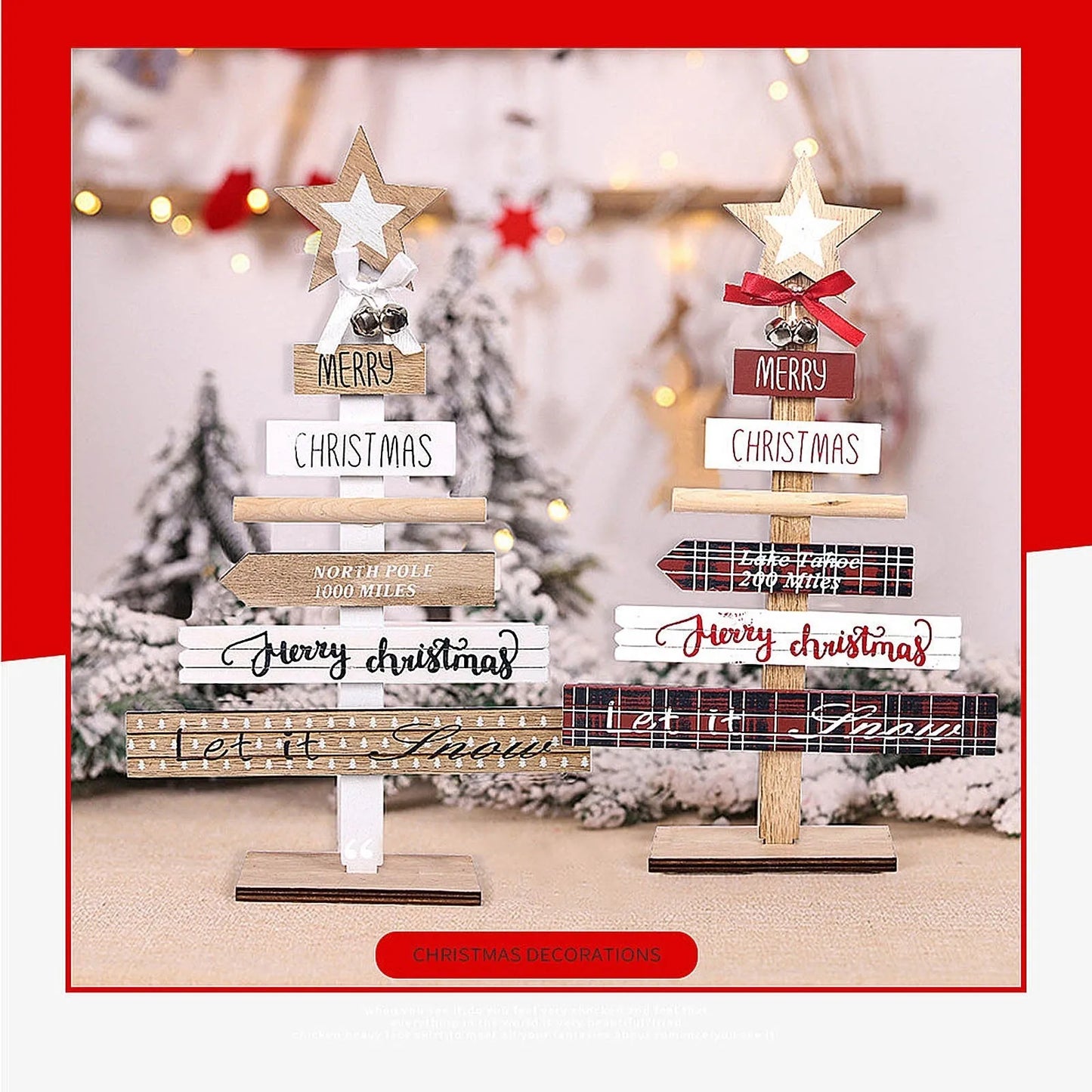 Christmas decorations with English letters - Enfance-Heureuse