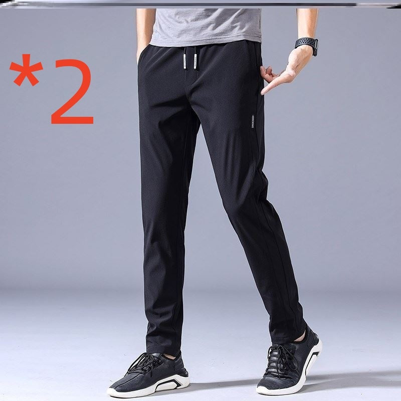Pantalon à cordon de serrage, pantalon décontracté fin, version coréenne, pantalon de survêtement ample et droit, vêtements pour hommes