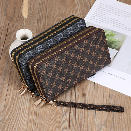 Long Wallet Clutch Mobile Phone Bag Coin Purse Zipper Bag Wallet - Enfance-Heureuse