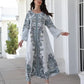 Women's Printed Long Sleeved Robe Dress - Soft And Elastic - Enfance-Heureuse