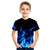 New Boys' Three-color Flame 3D Printed Short-sleeved T-shirt - Enfance-Heureuse