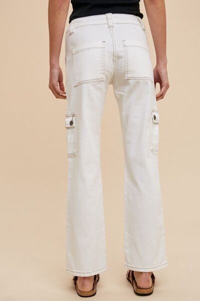 Annie Wear Straight Leg Jeans with Cargo Pockets - Enfance-Heureuse