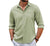 Casual Long Sleeve Shirt With Pocket Lace Polo Collar Solid Color Button Mens Clothing - Enfance-Heureuse